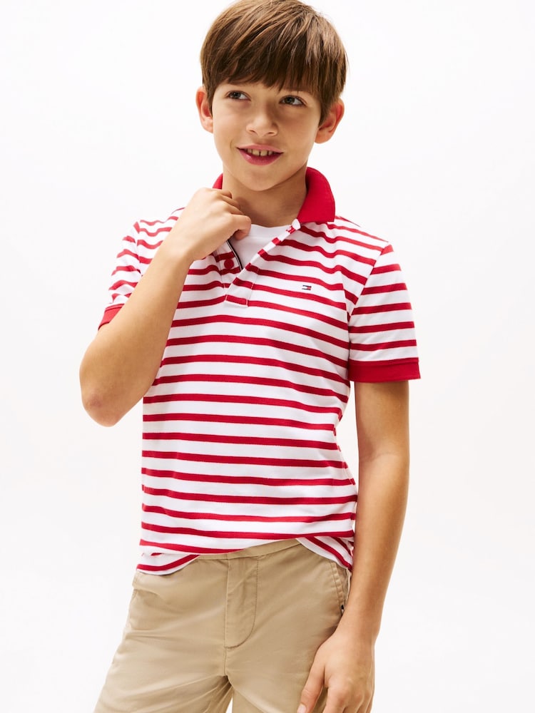 Tommy Hilfiger White Flag Short Sleeve 100% Cotton Polo Shirt - Image 1 of 6