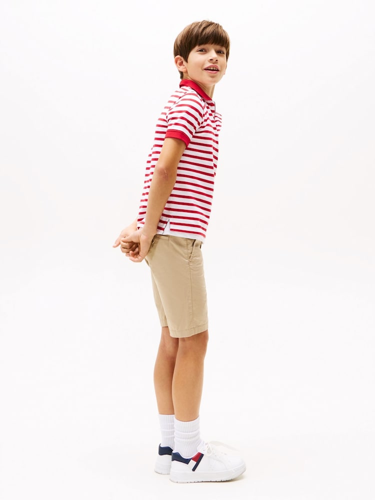 Tommy Hilfiger White Flag Short Sleeve 100% Cotton Polo Shirt - Image 2 of 6