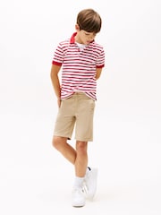 Tommy Hilfiger White Flag Short Sleeve 100% Cotton Polo Shirt - Image 4 of 6