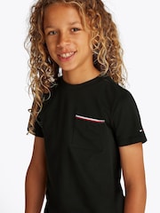 Tommy Hilfiger Black Pocket 100% Cotton T-Shirt - Image 3 of 5