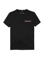 Tommy Hilfiger Black Pocket 100% Cotton T-Shirt - Image 4 of 5