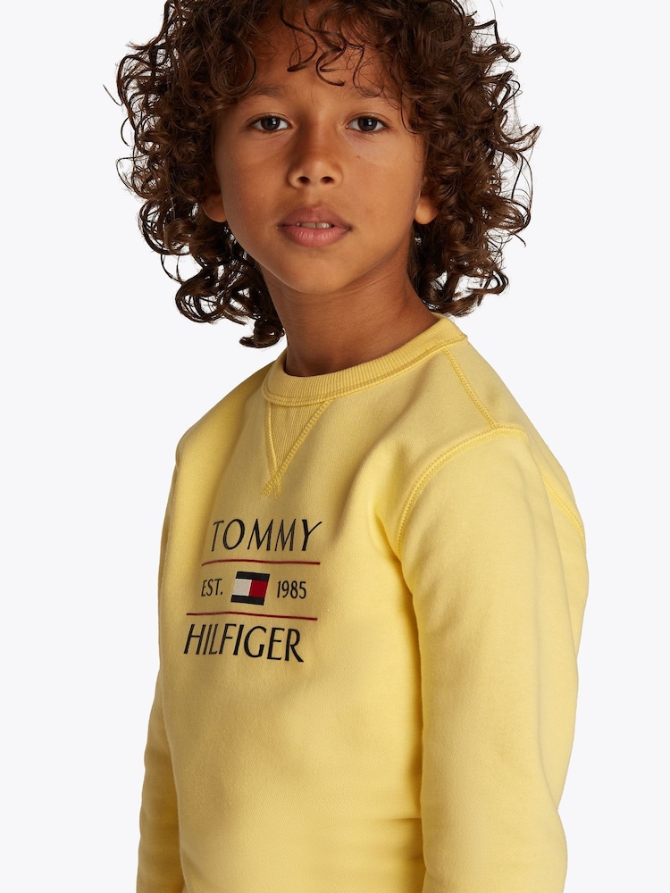 צהוב - Tommy Hilfiger סווטשירט עם לוגו דגל - Image 3 of 5