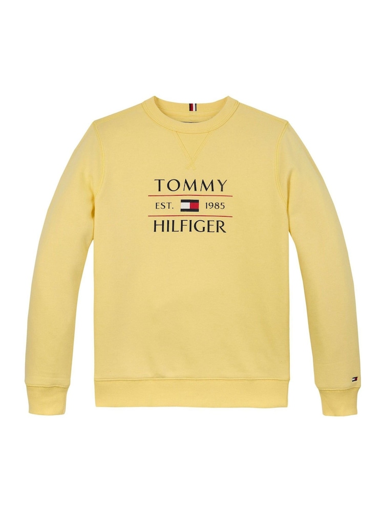 צהוב - Tommy Hilfiger סווטשירט עם לוגו דגל - Image 4 of 5
