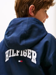 Tommy Hilfiger Blue Hooded Graphic Bomber Jacket - Image 4 of 6