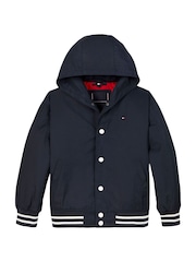 Tommy Hilfiger Blue Hooded Graphic Bomber Jacket - Image 5 of 6