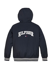Tommy Hilfiger Blue Hooded Graphic Bomber Jacket - Image 6 of 6