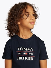 Tommy Hilfiger Blue Regular Fit Short Sleeve 100% Cotton T-Shirt - Image 3 of 5