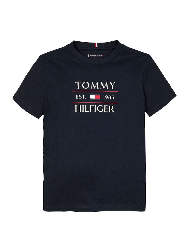 Tommy Hilfiger Blue Regular Fit Short Sleeve 100% Cotton T-Shirt - Image 4 of 5