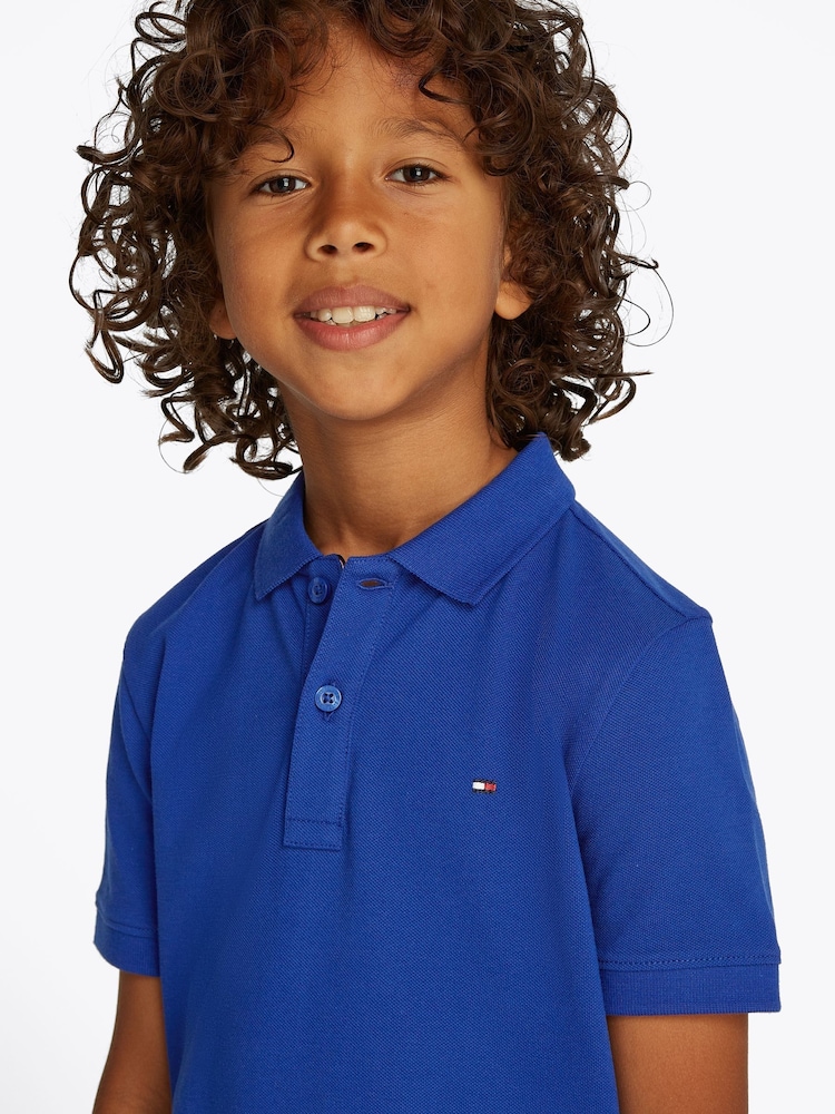 Tommy Hilfiger Light Blue Flag Short Sleeve 100% Cotton Polo Shirt - Image 3 of 5