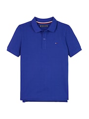 Tommy Hilfiger Light Blue Flag Short Sleeve 100% Cotton Polo Shirt - Image 4 of 5