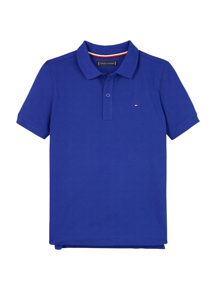 Tommy Hilfiger Light Blue Flag Short Sleeve 100% Cotton Polo Shirt - Image 4 of 5