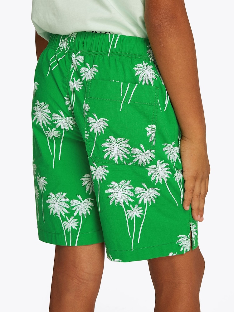 Tommy Hilfiger Green Stretch Poplin Printed Shorts - Image 3 of 5