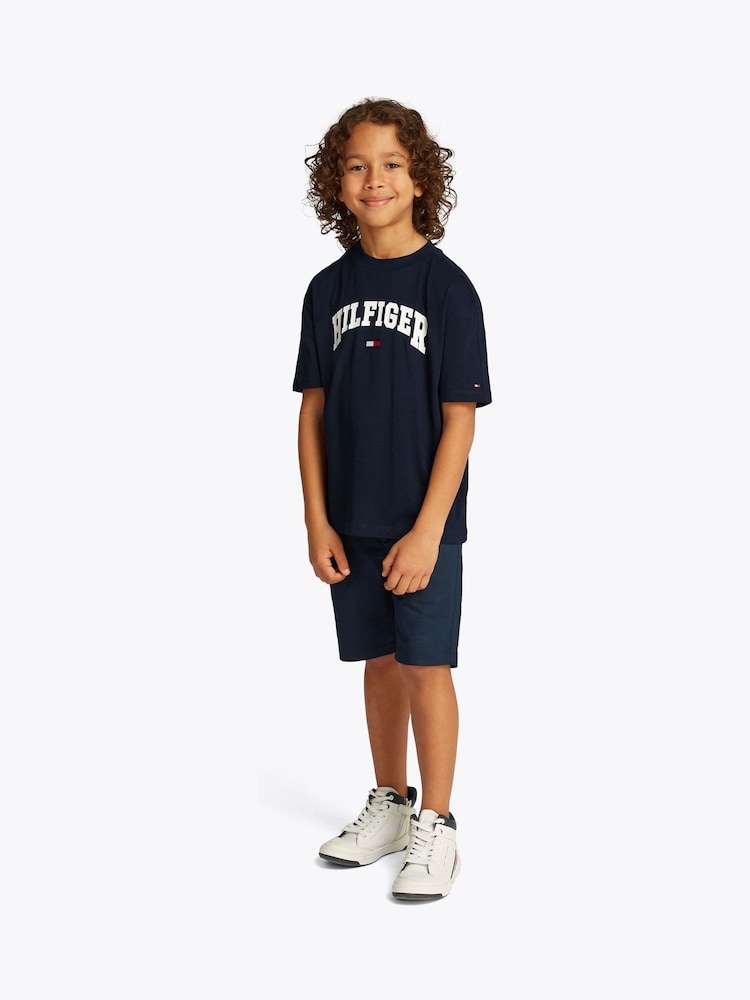 Синий - Футболка в университетском стиле 100% хлопка Tommy Hilfiger - Изображение 1 из 5