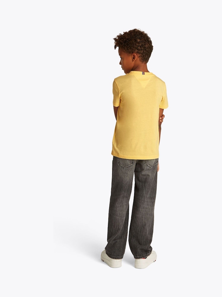 Tommy Hilfiger Yellow Regular Fit Short Sleeve 100% Cotton T-Shirt - Image 2 of 5