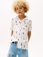 Tommy Hilfiger White Print Short Sleeve Shirt - Image 1 of 7