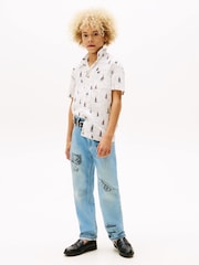 Tommy Hilfiger White Print Short Sleeve Shirt - Image 4 of 7