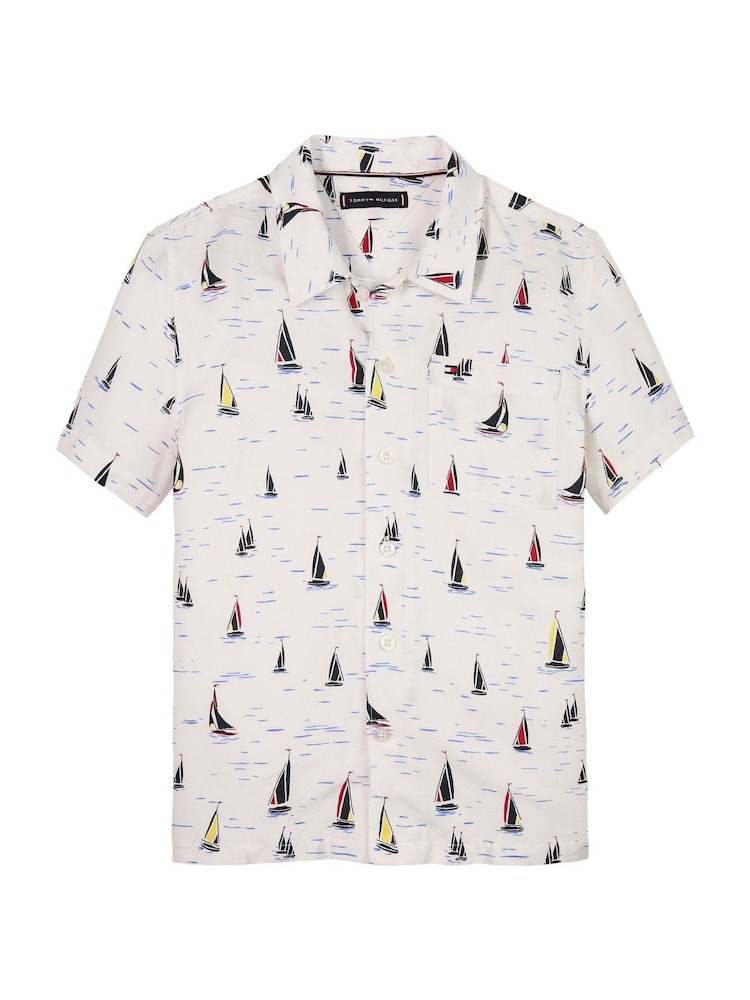 Tommy Hilfiger White Print Short Sleeve Shirt - Image 5 of 7