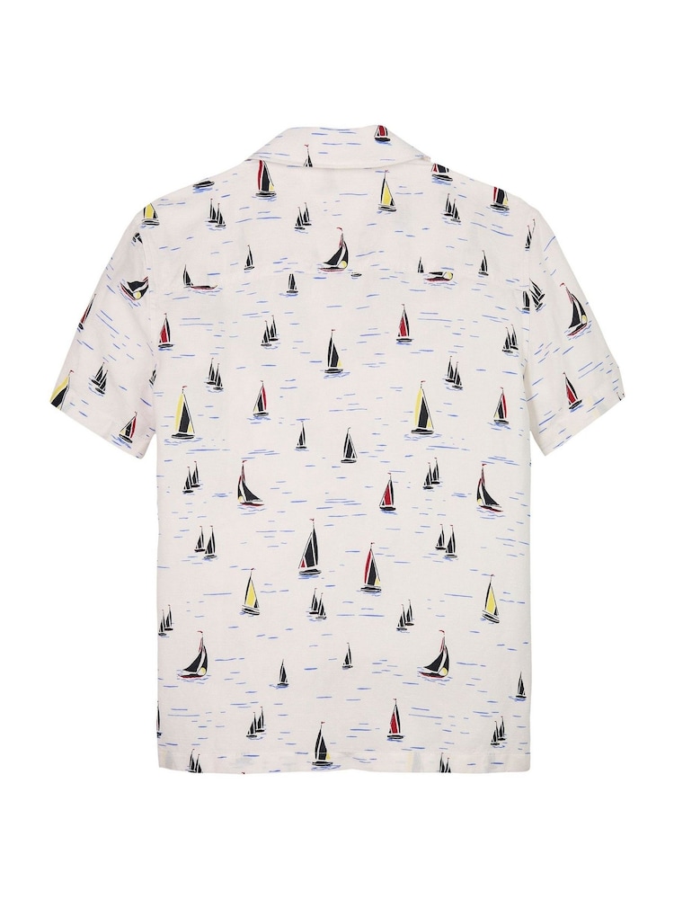 Tommy Hilfiger White Print Short Sleeve Shirt - Image 6 of 7