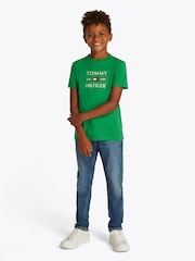 Tommy Hilfiger Green Regular Fit Short Sleeve 100% Cotton T-Shirt - Image 1 of 5