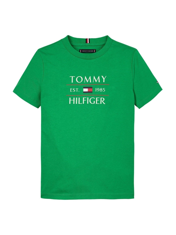 Tommy Hilfiger Green Regular Fit Short Sleeve 100% Cotton T-Shirt - Image 4 of 5