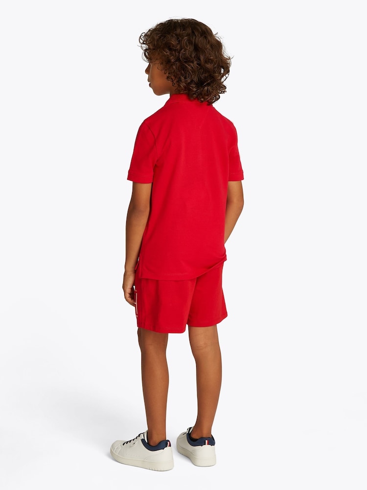 Tommy Hilfiger Red Flag Short Sleeve 100% Cotton Polo Shirt - Image 2 of 5