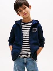Tommy Hilfiger Blue Flag Zip Hoodie - Image 1 of 1