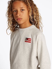 Tommy Hilfiger White Relaxed Flag Sweatshirt - Image 3 of 5
