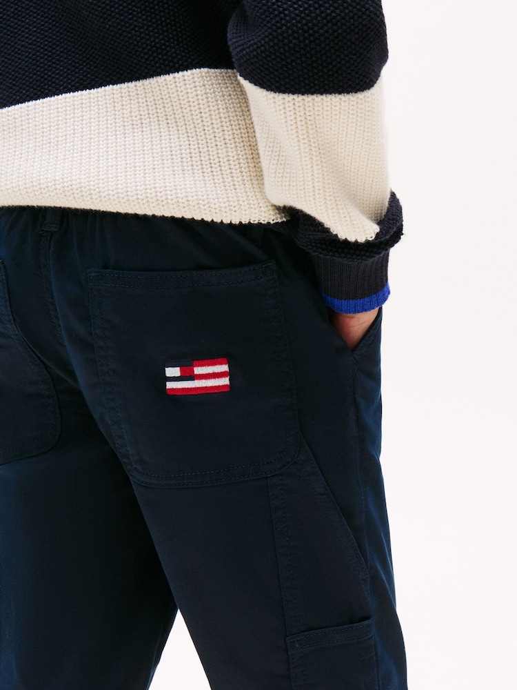 Tommy Hilfiger Blue Embroidered Flag Trousers - Image 4 of 5