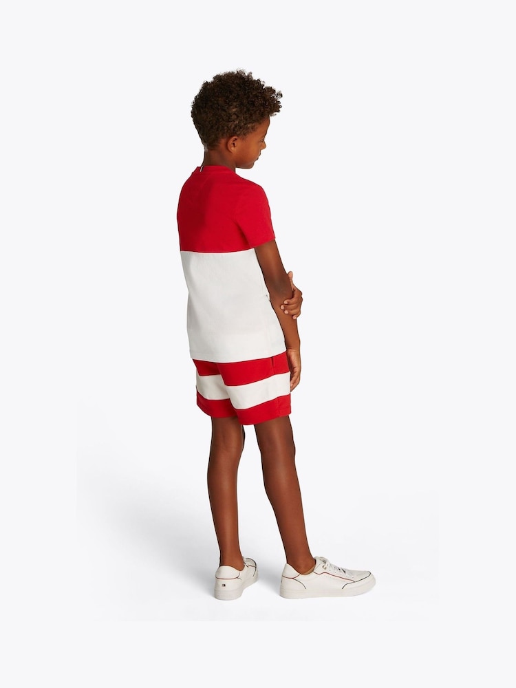 Красный - Tommy Hilfiger Short Sleeve 100% Cotton T-Shirt - Image 2 of 5