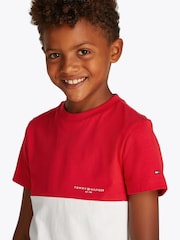 Красный - Tommy Hilfiger Short Sleeve 100% Cotton T-Shirt - Image 3 of 5