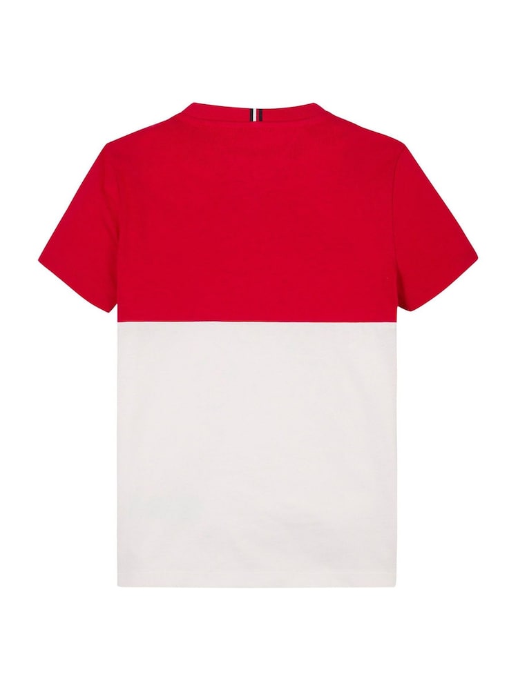 Красный - Tommy Hilfiger Short Sleeve 100% Cotton T-Shirt - Image 5 of 5