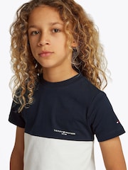 Синий - Tommy Hilfiger Short Sleeve 100% Cotton T-Shirt - Image 3 of 5