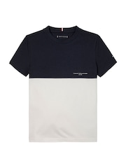 Синий - Tommy Hilfiger Short Sleeve 100% Cotton T-Shirt - Image 4 of 5