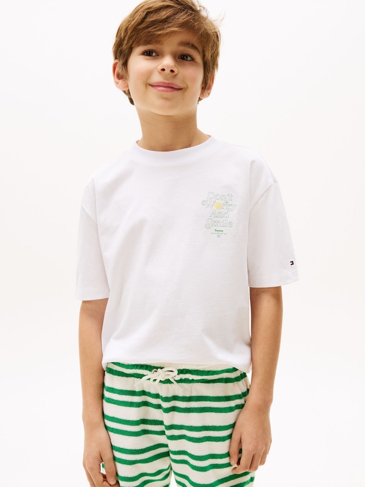 Tommy Hilfiger White Graphic Short Sleeve T-Shirt - Image 1 of 6