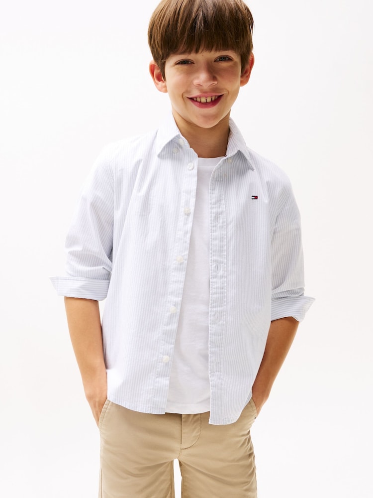 Tommy Hilfiger Blue Flex Stretch Cotton Shirt - Image 1 of 6