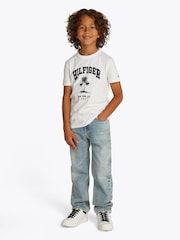 Tommy Hilfiger White Palm Print Short Sleeve 100% Cotton T-Shirt - Image 1 of 6