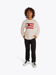 Tommy Hilfiger Cream Flag 100% Cotton Jumper - Image 1 of 6