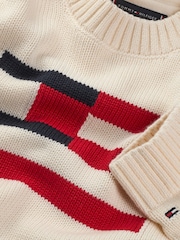 Tommy Hilfiger Cream Flag 100% Cotton Jumper - Image 6 of 6