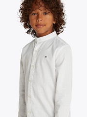 Tommy Hilfiger White Regular Fit 100% Cotton Shirt With Mao Collar - Image 3 of 5