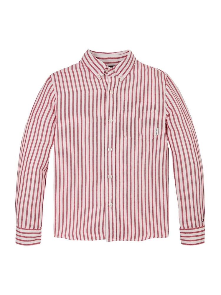 Tommy Hilfiger חולצת שרוול ארוך מתערובת פשתן בדוגמת פסים - Image 4 of 5