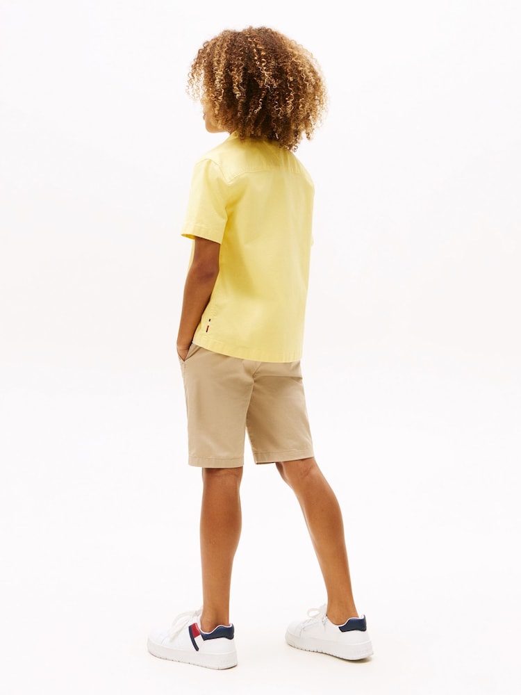 Tommy Hilfiger Yellow Stretch Oxford Short Sleeve Shirt - Image 2 of 6 Tommy Hilfiger Yellow Stretch Oxford Short Sleeve Shirt - Image 2 of 6