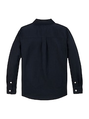 Tommy Hilfiger Blue Relaxed Linen Blend Long Sleeve Shirt - Image 2 of 2