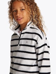 Tommy Hilfiger Blue Stripe Half Zip Sweatshirt - Image 1 of 6