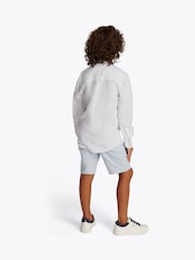 Tommy Hilfiger White Relaxed Linen Blend Long Sleeve Shirt - Image 3 of 5