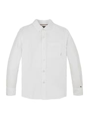 Tommy Hilfiger White Relaxed Linen Blend Long Sleeve Shirt - Image 4 of 5