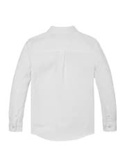 Tommy Hilfiger White Relaxed Linen Blend Long Sleeve Shirt - Image 5 of 5