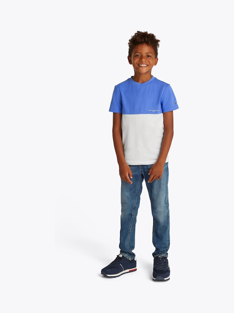 Голубой - Tommy Hilfiger Short Sleeve 100% Cotton T-Shirt - Image 1 of 5