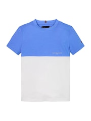 Голубой - Tommy Hilfiger Short Sleeve 100% Cotton T-Shirt - Image 4 of 5