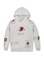 Tommy Hilfiger White All Over Print Hoodie - Image 6 of 8