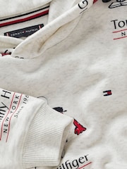 Tommy Hilfiger White All Over Print Hoodie - Image 8 of 8